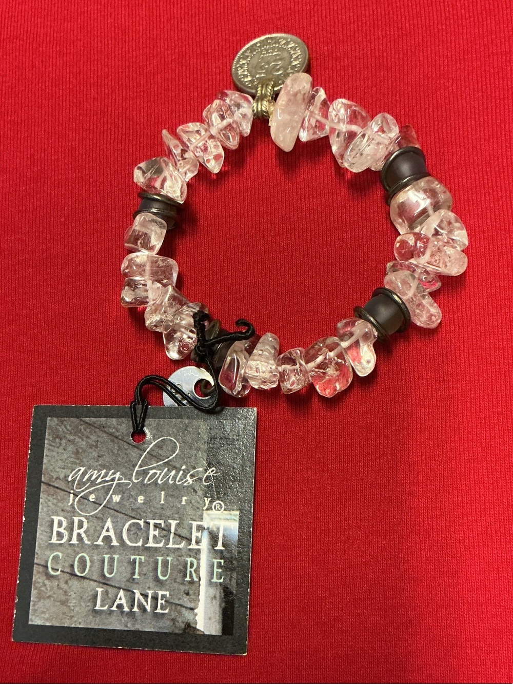 Amy Louise NWT Clear Crystal Chip Bracelet .